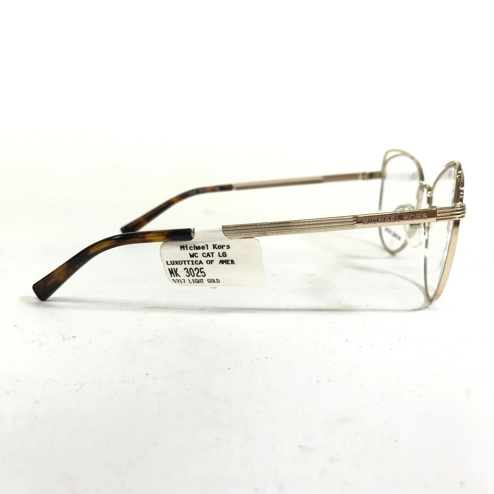 Michael Kors Eyeglasses Frames MK 3025 1212 Light Gold Cat Eye 53-17-135 3