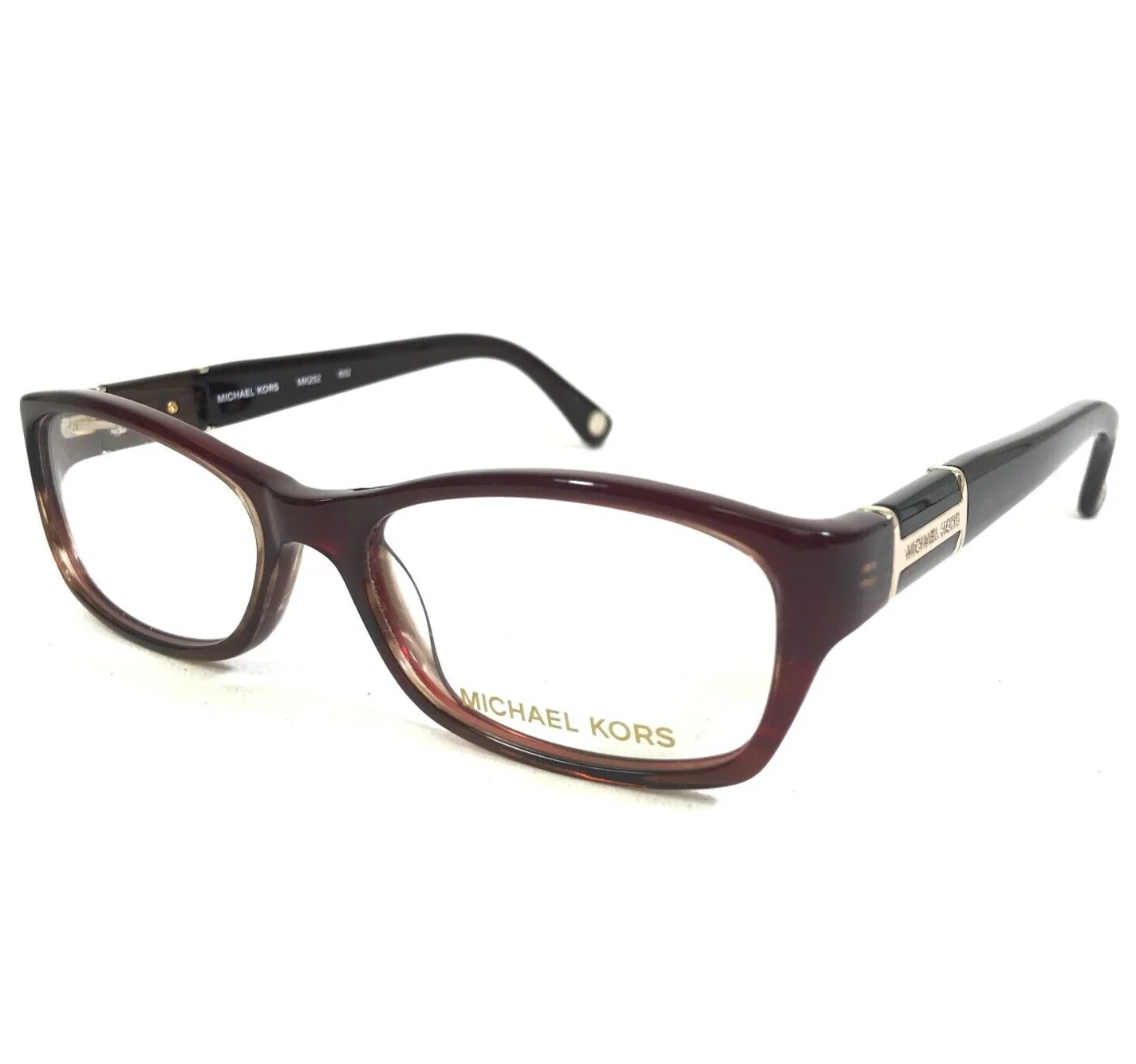 Michael Kors Petite Eyeglasses Frames MK252 602 Brown Gold Rectangular 50-16-130